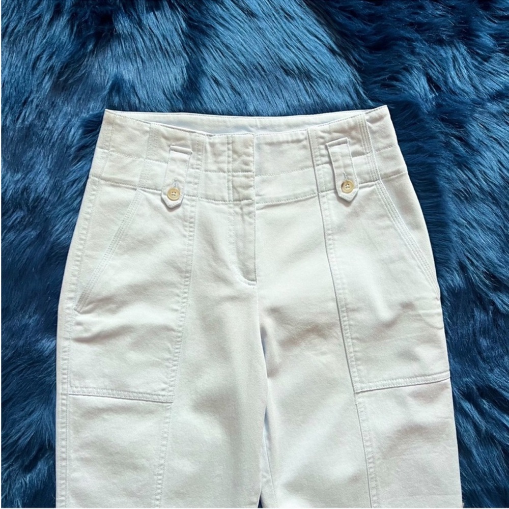 New! REISS Bradie Cotton Tapered Cargo Pants Jeans in Pale Blue - Picture 7 of 9